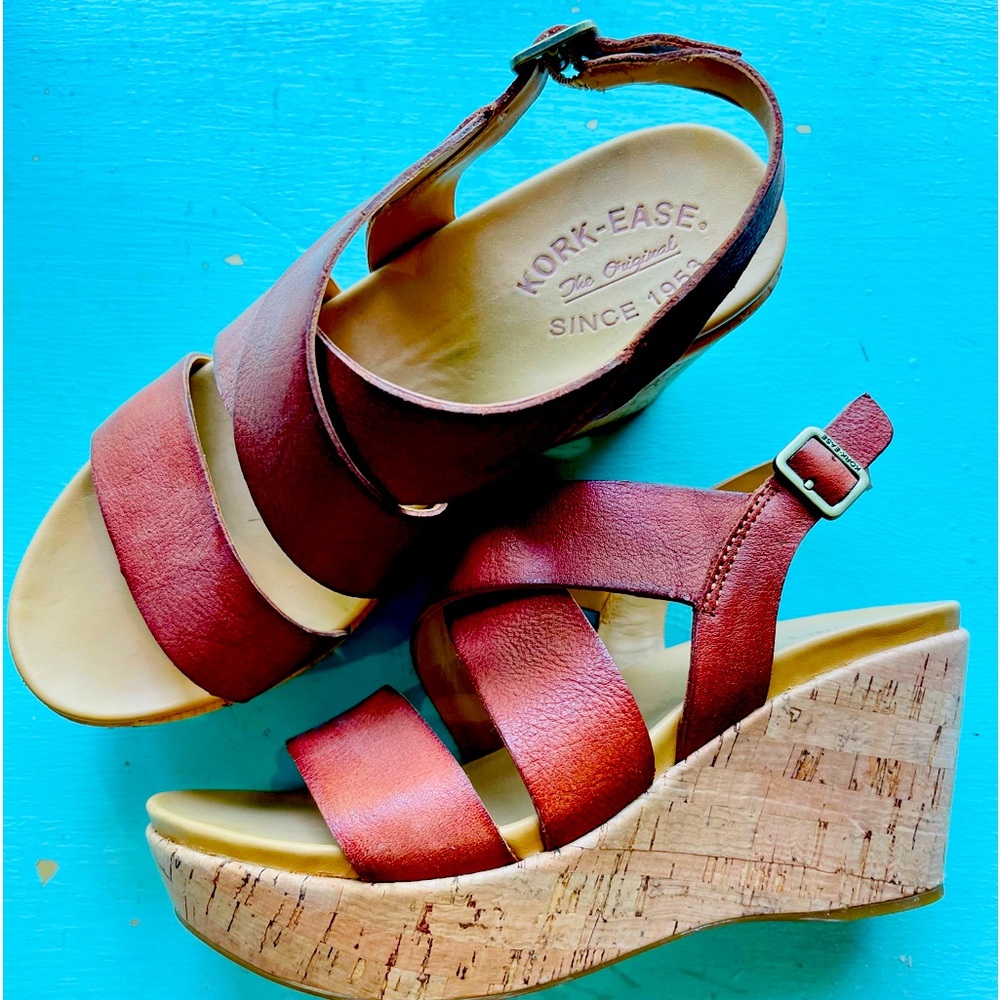 Kork Ease wedges, size 7, tan
